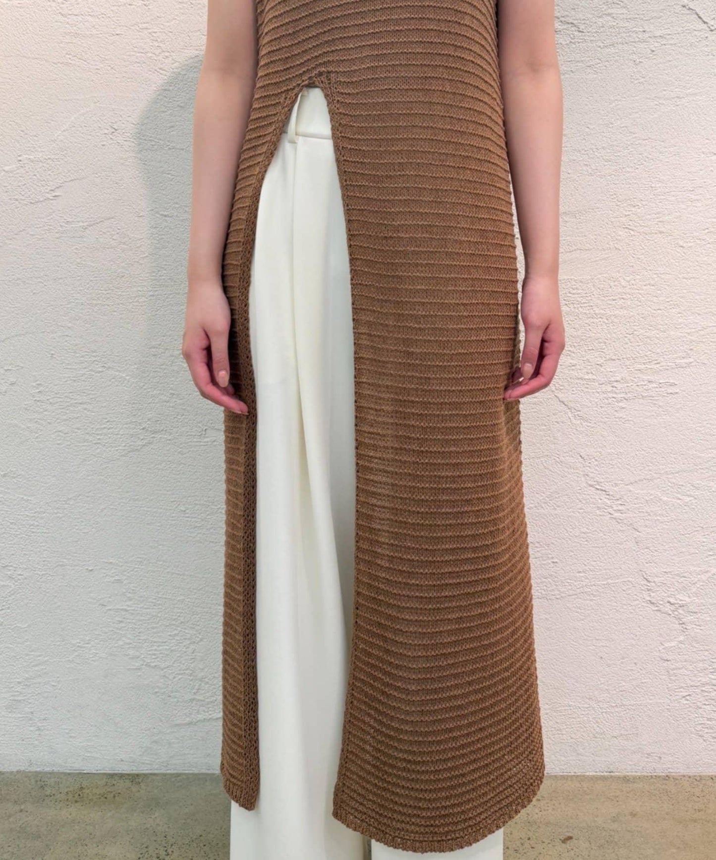 高開叉 針織連衣裙