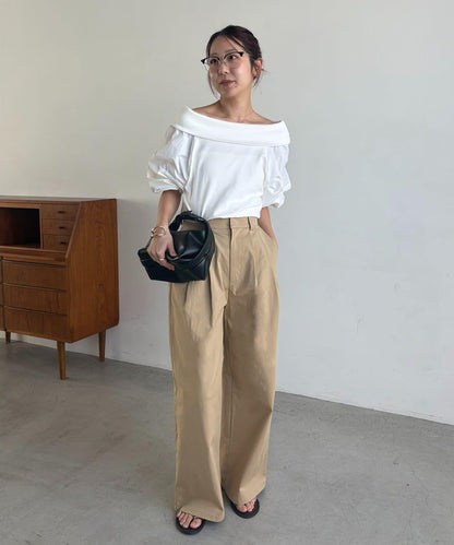 腰部遮擋 小個子尺碼 雙褶 卡其褲