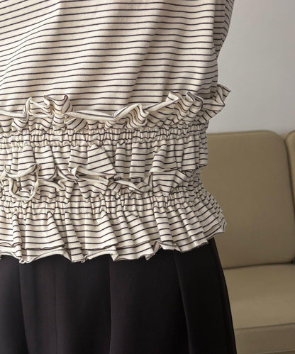 【CAPRICIEUX LE'MAGE】ボーダー裾ギャザーT