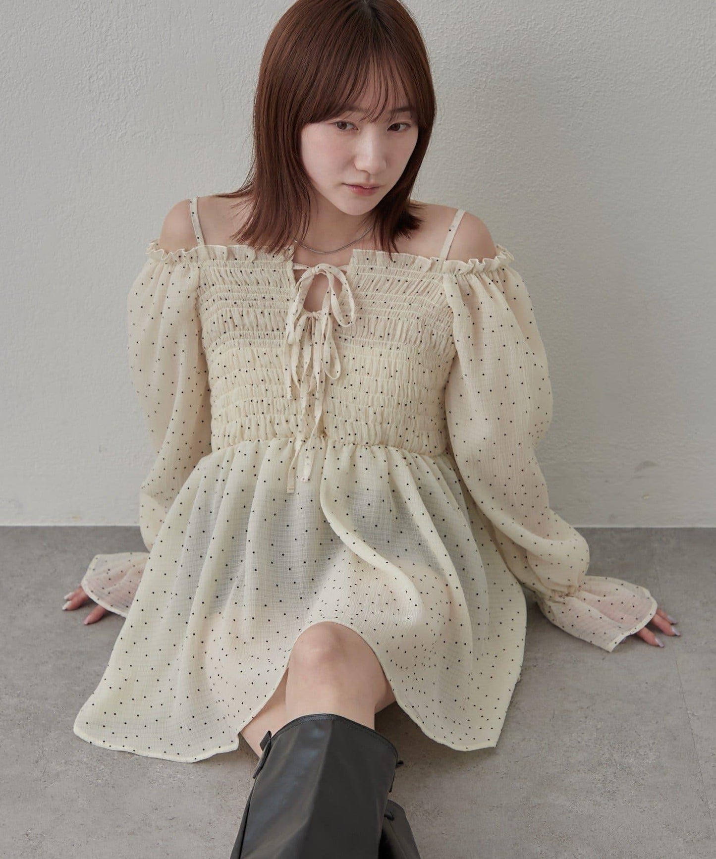 【mline】波點雪紡楊柳 襯衫