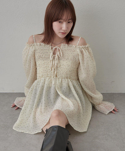 【mline】波點雪紡楊柳 襯衫