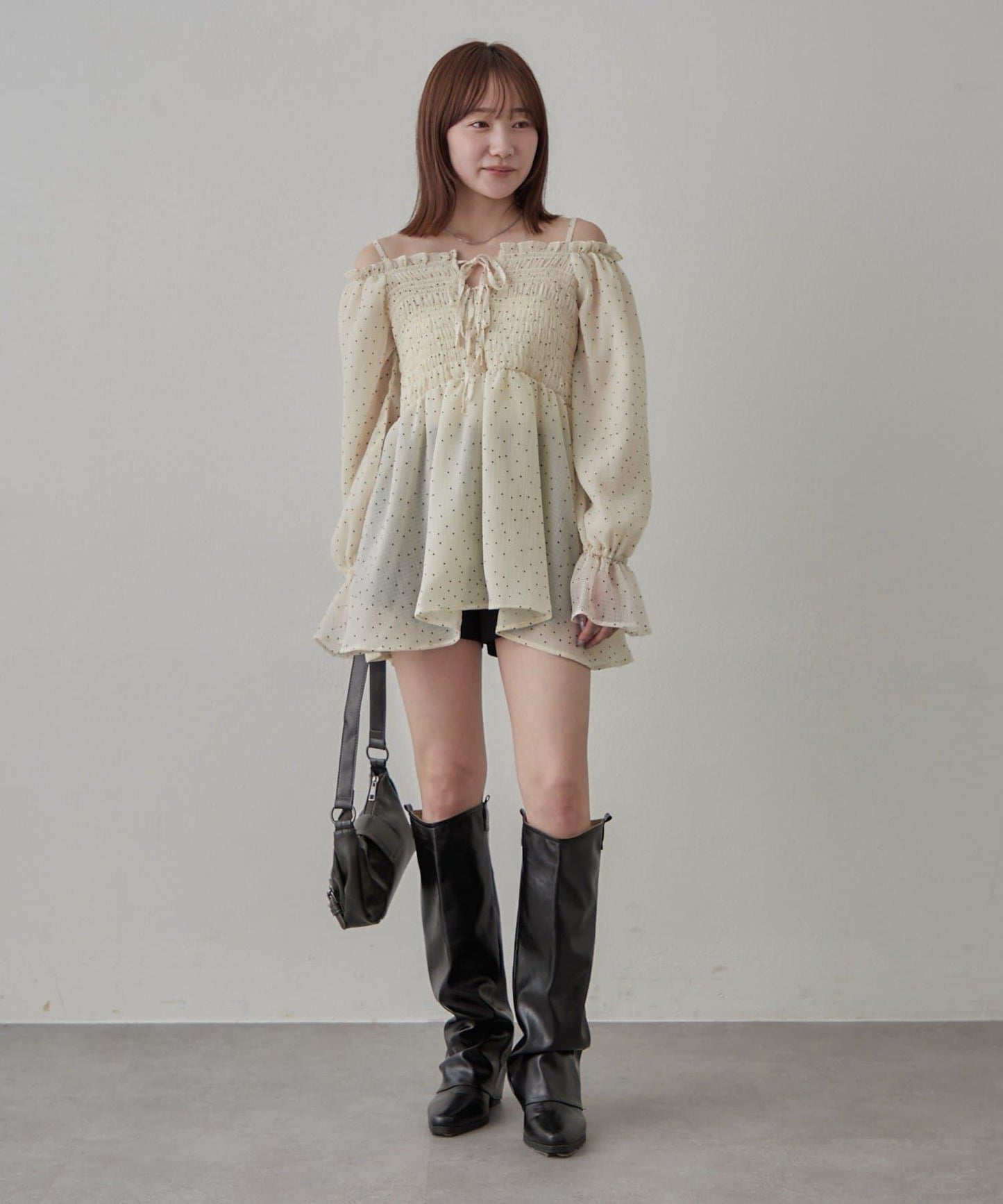 【mline】波點雪紡楊柳 襯衫