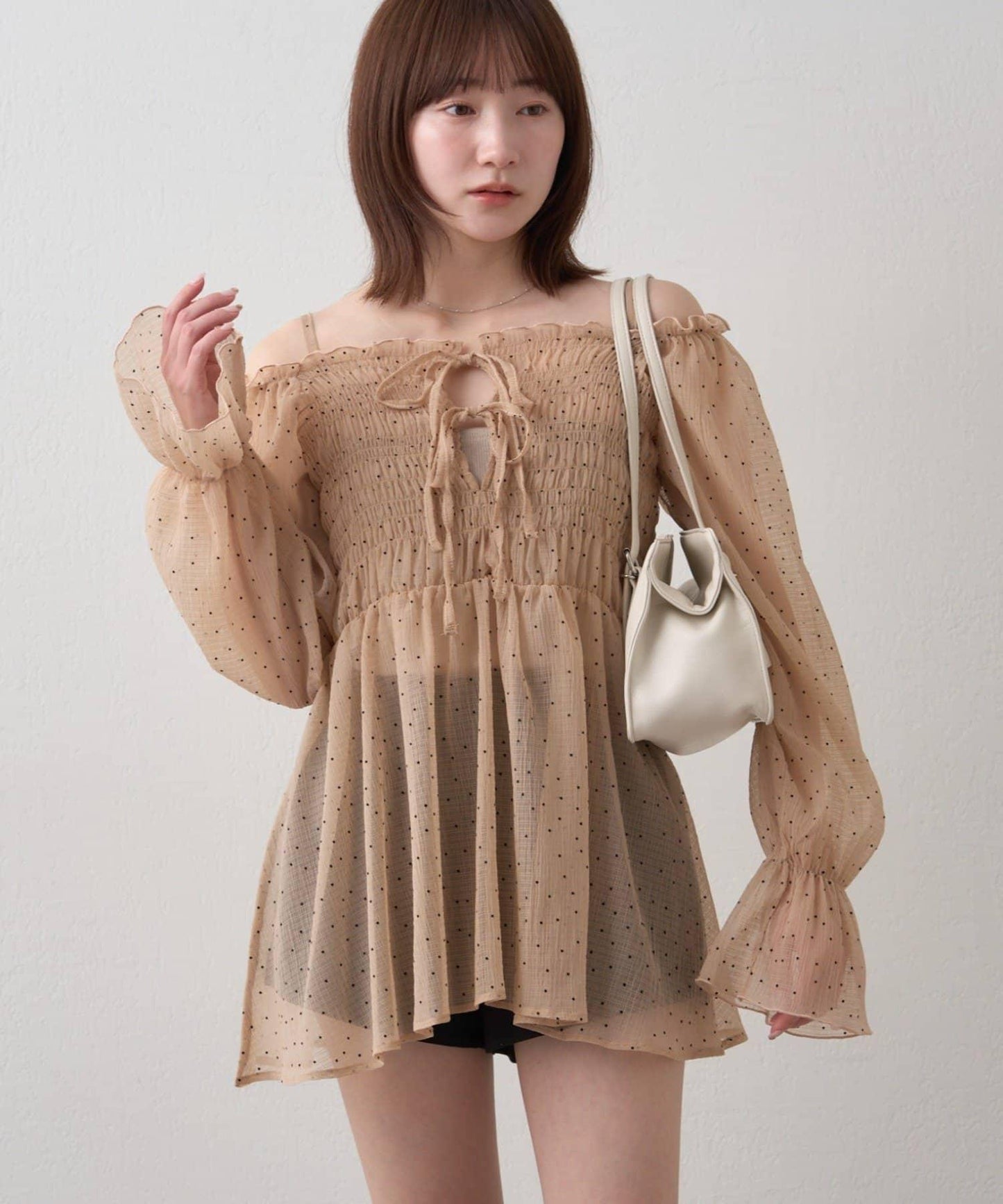 【mline】波點雪紡楊柳 襯衫