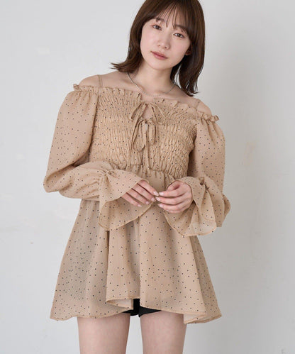 【mline】波點雪紡楊柳 襯衫