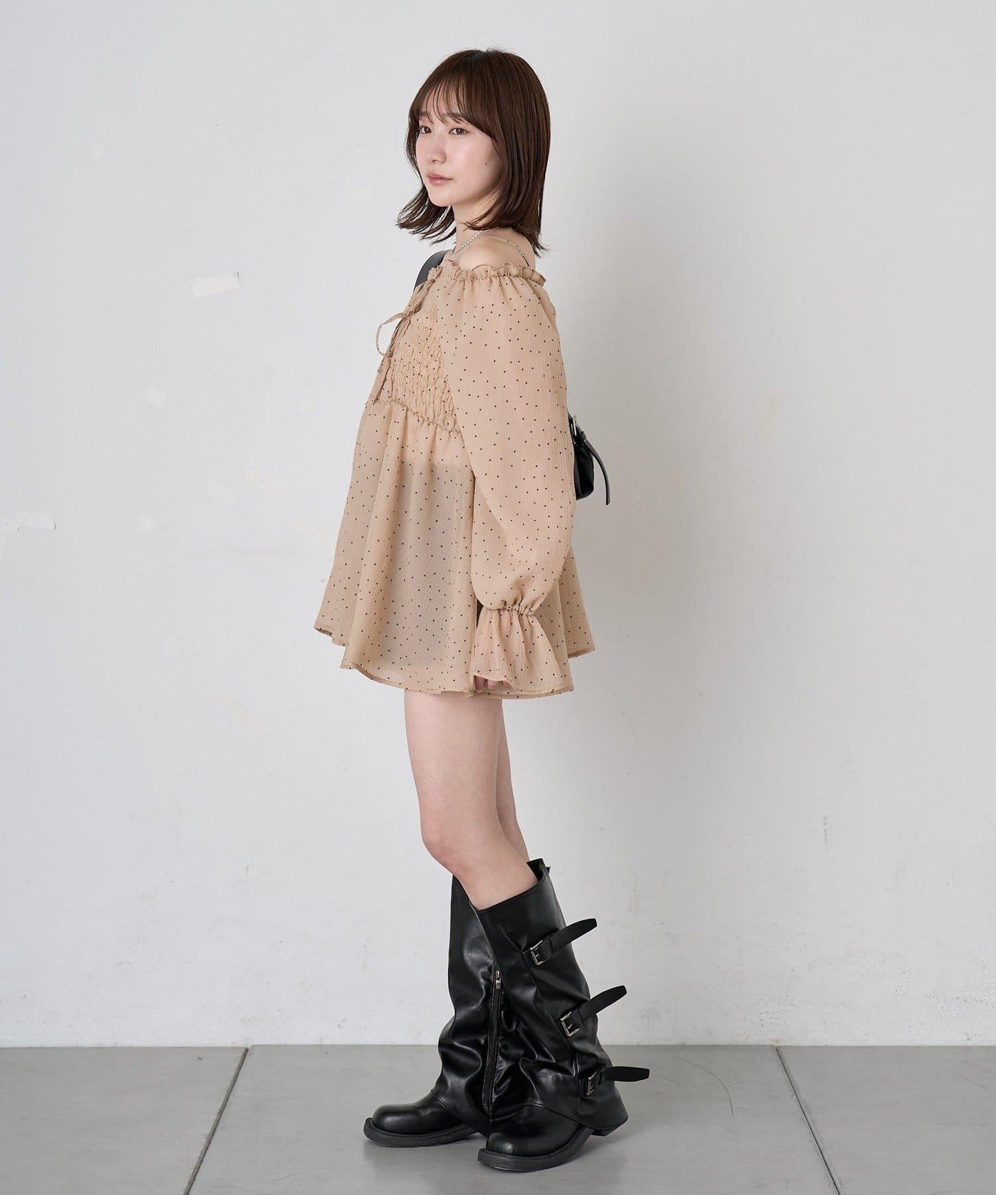 【mline】波點雪紡楊柳 襯衫