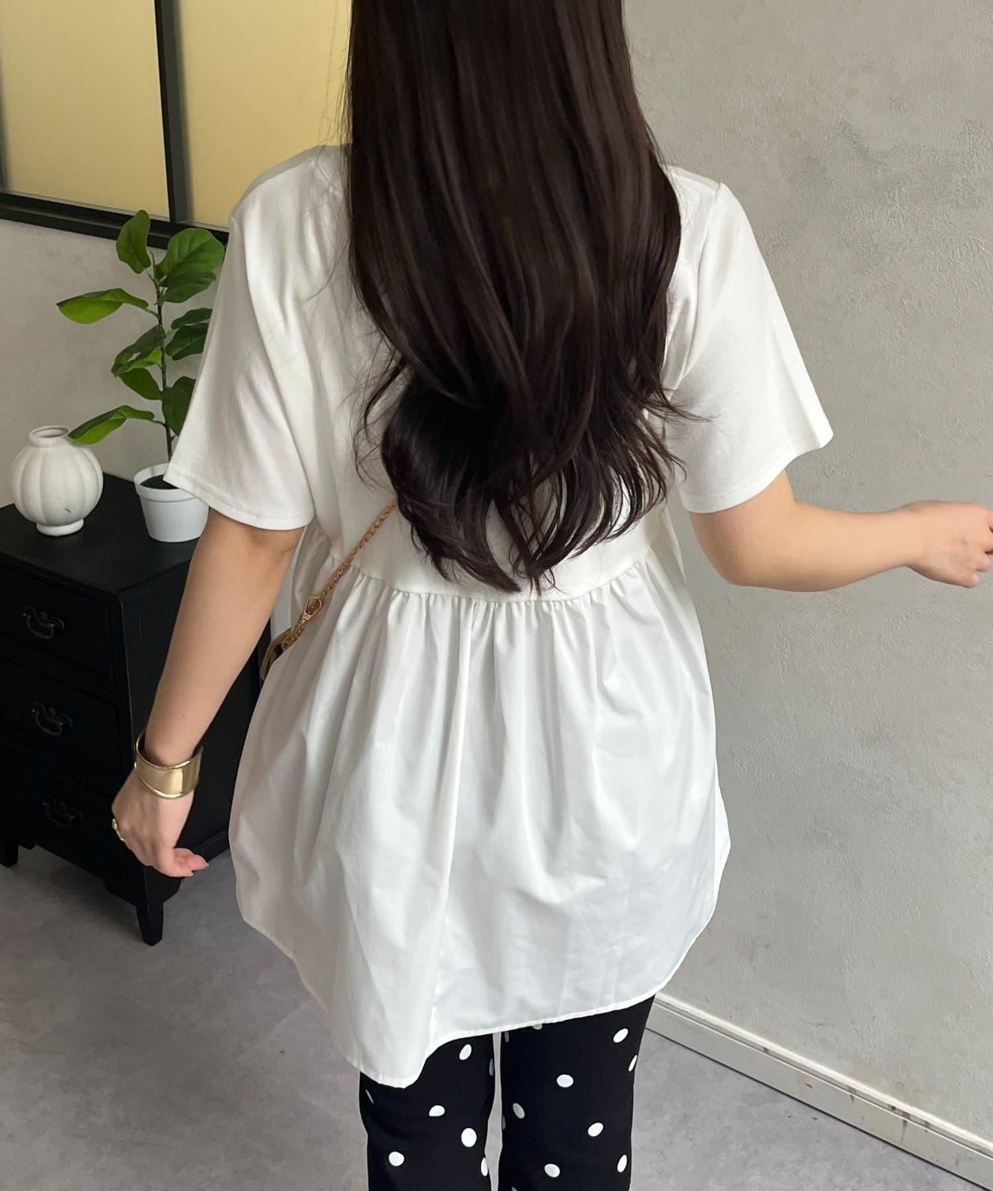 心形刺繡荷葉擺T恤