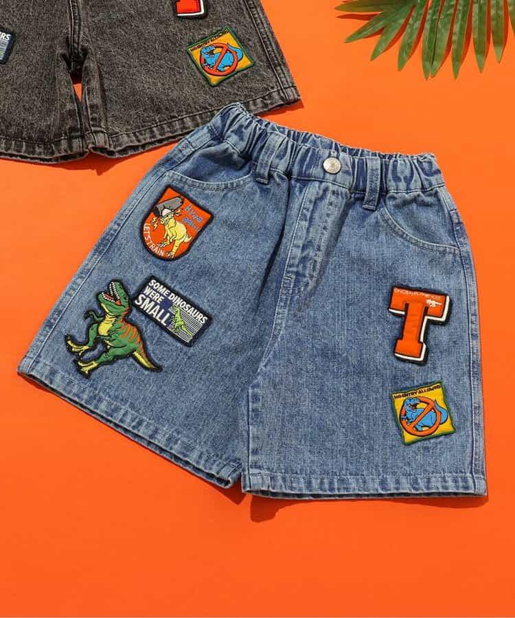 恐龍貼布 牛仔褲