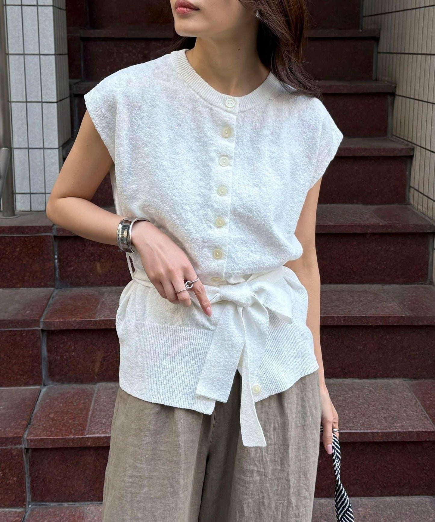 腰帶設計 針織背心