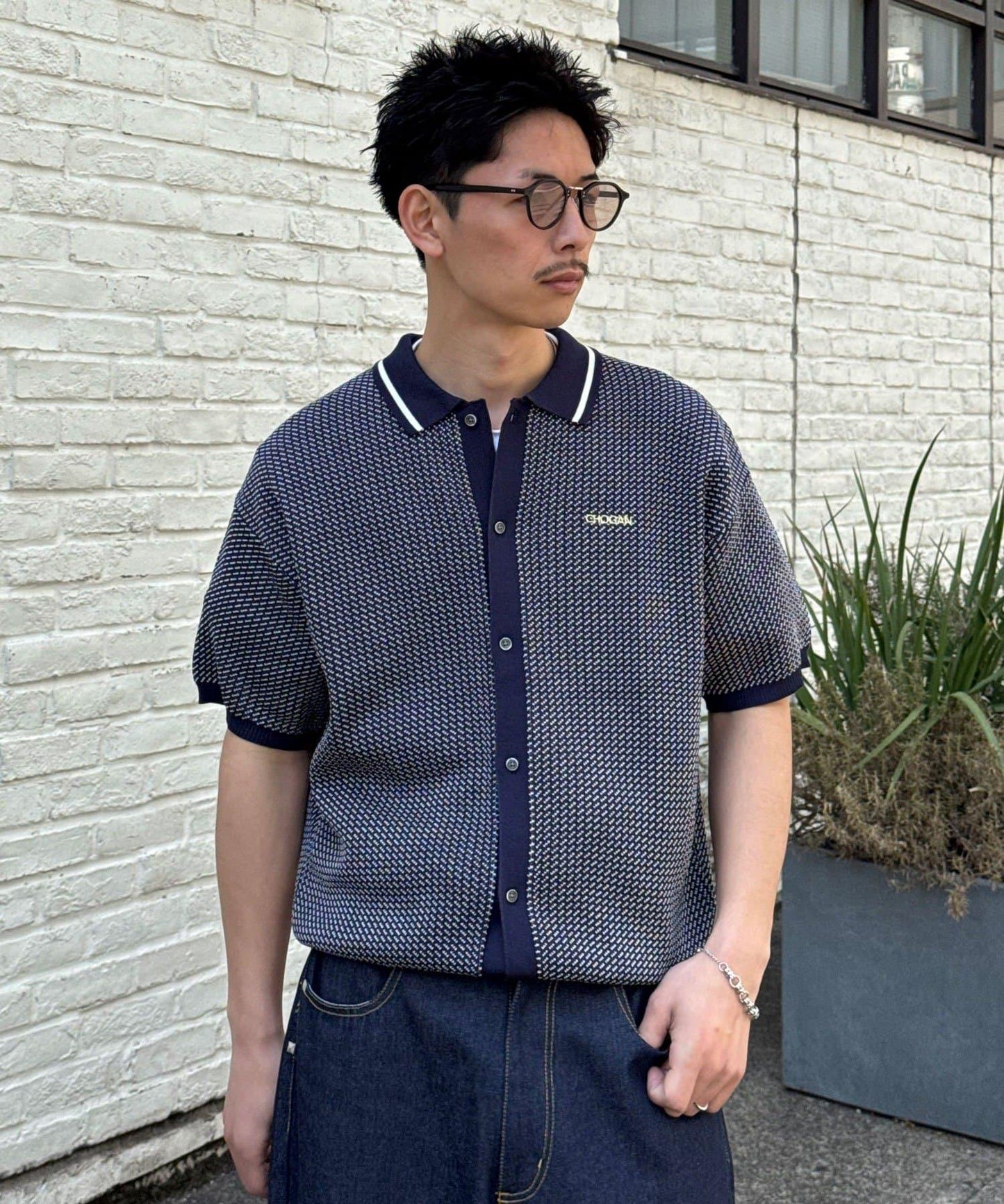 Ciaopanic 鳥眼夏季針織開衫前開襟Polo衫