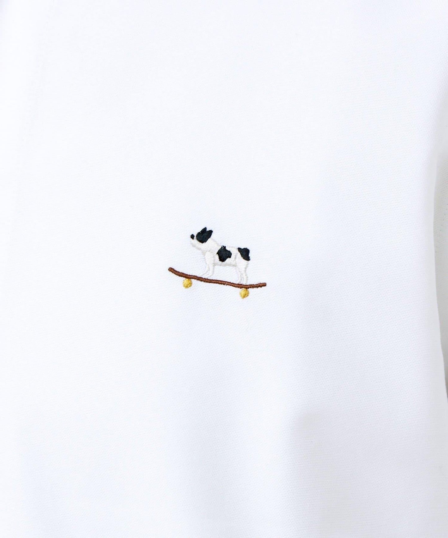 法鬥刺繡 七分袖 條紋/純色襯衫