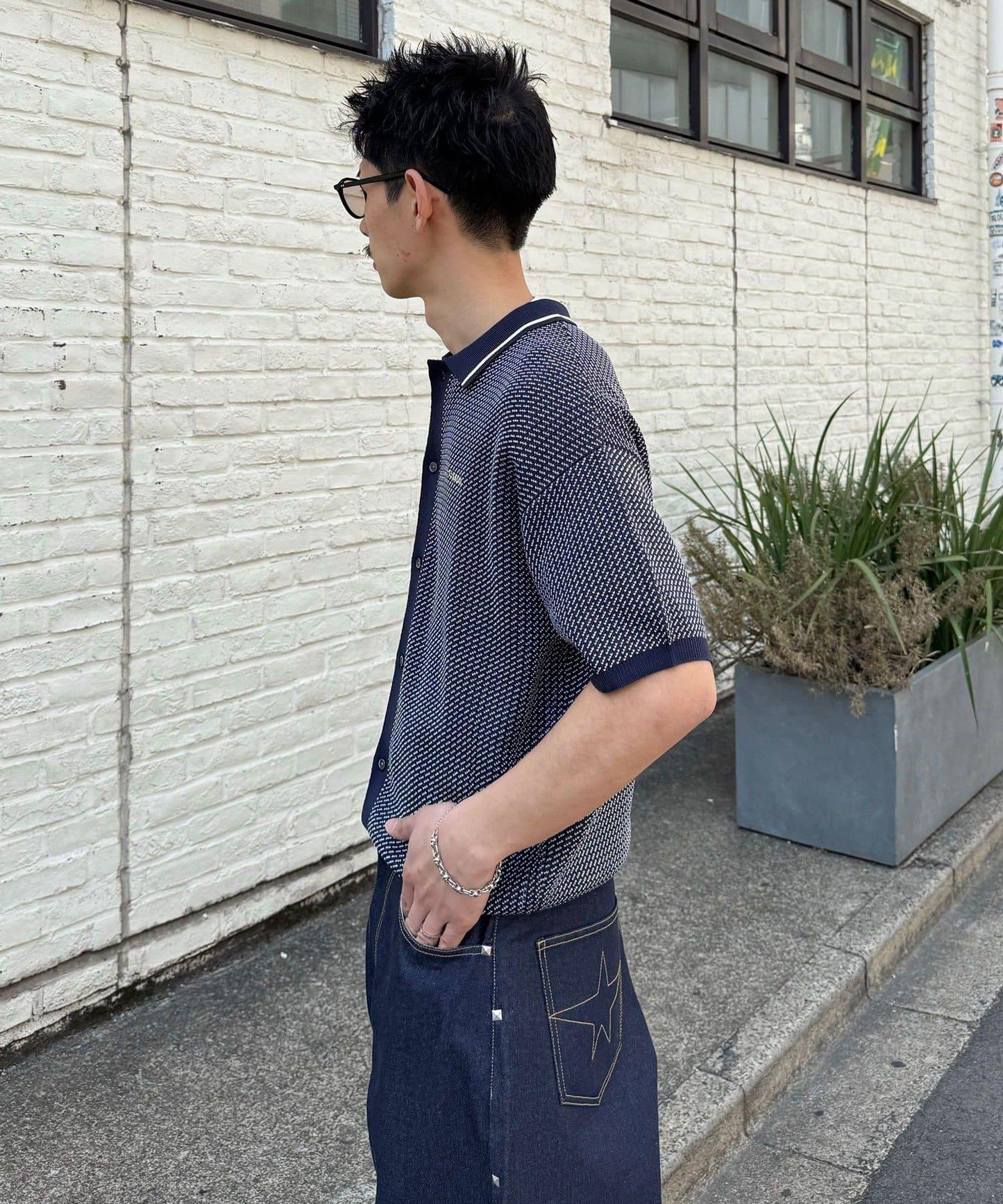 Ciaopanic 鳥眼夏季針織開衫前開襟Polo衫