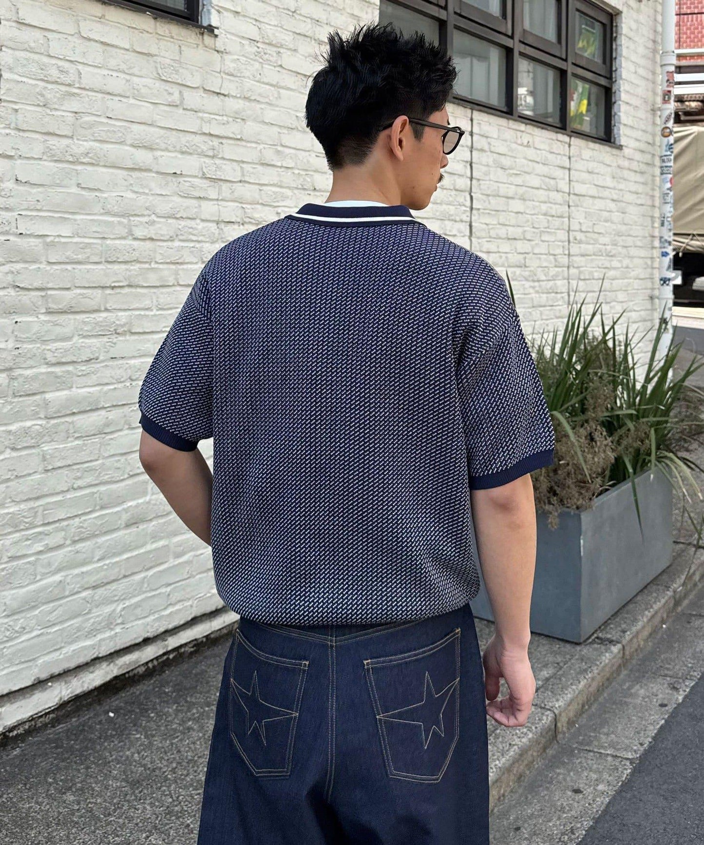 Ciaopanic 鳥眼夏季針織開衫前開襟Polo衫