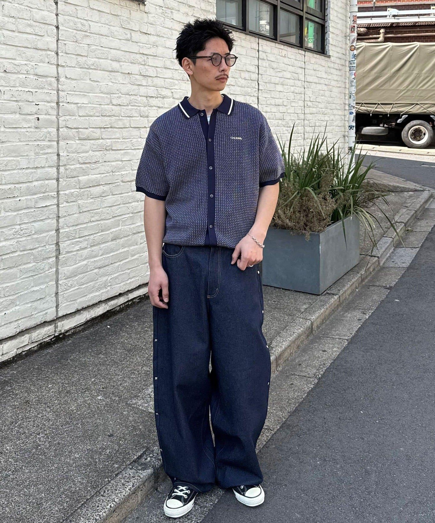 Ciaopanic 鳥眼夏季針織開衫前開襟Polo衫