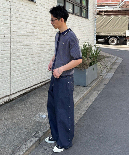 Ciaopanic 鳥眼夏季針織開衫前開襟Polo衫