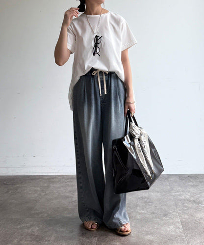 網紗褶皺 TEE