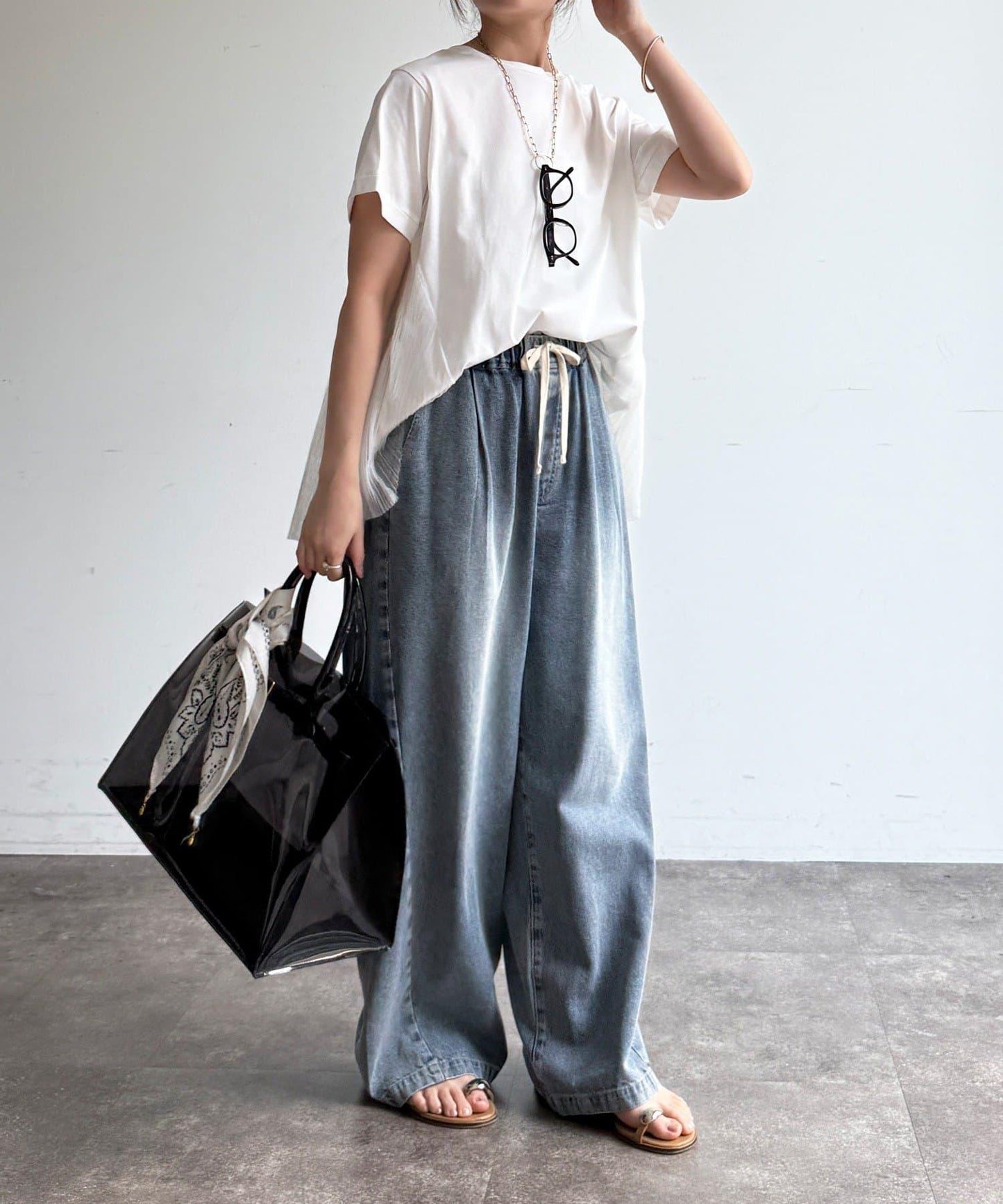 網紗褶皺 TEE