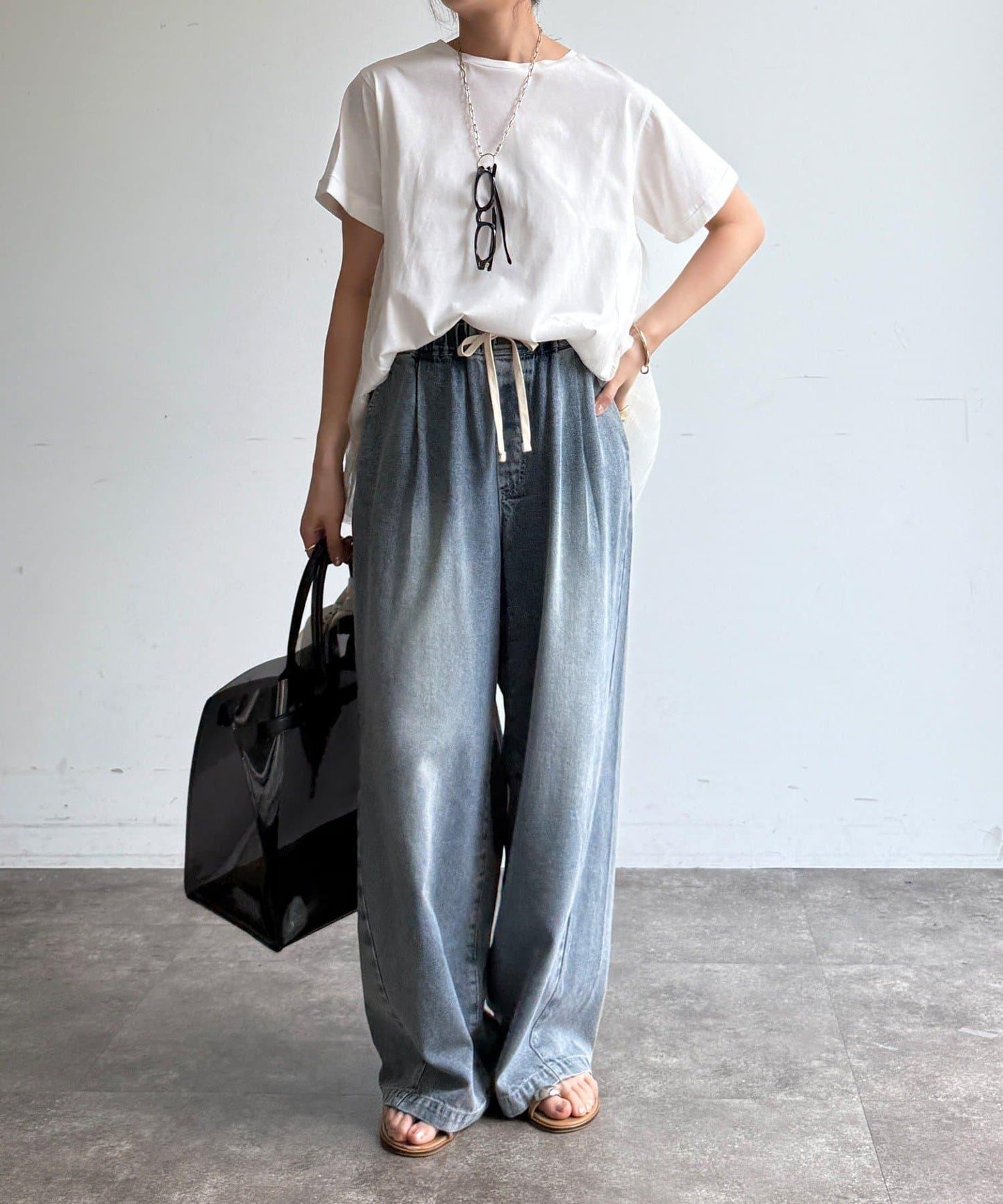網紗褶皺 TEE
