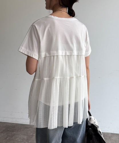 網紗褶皺 TEE