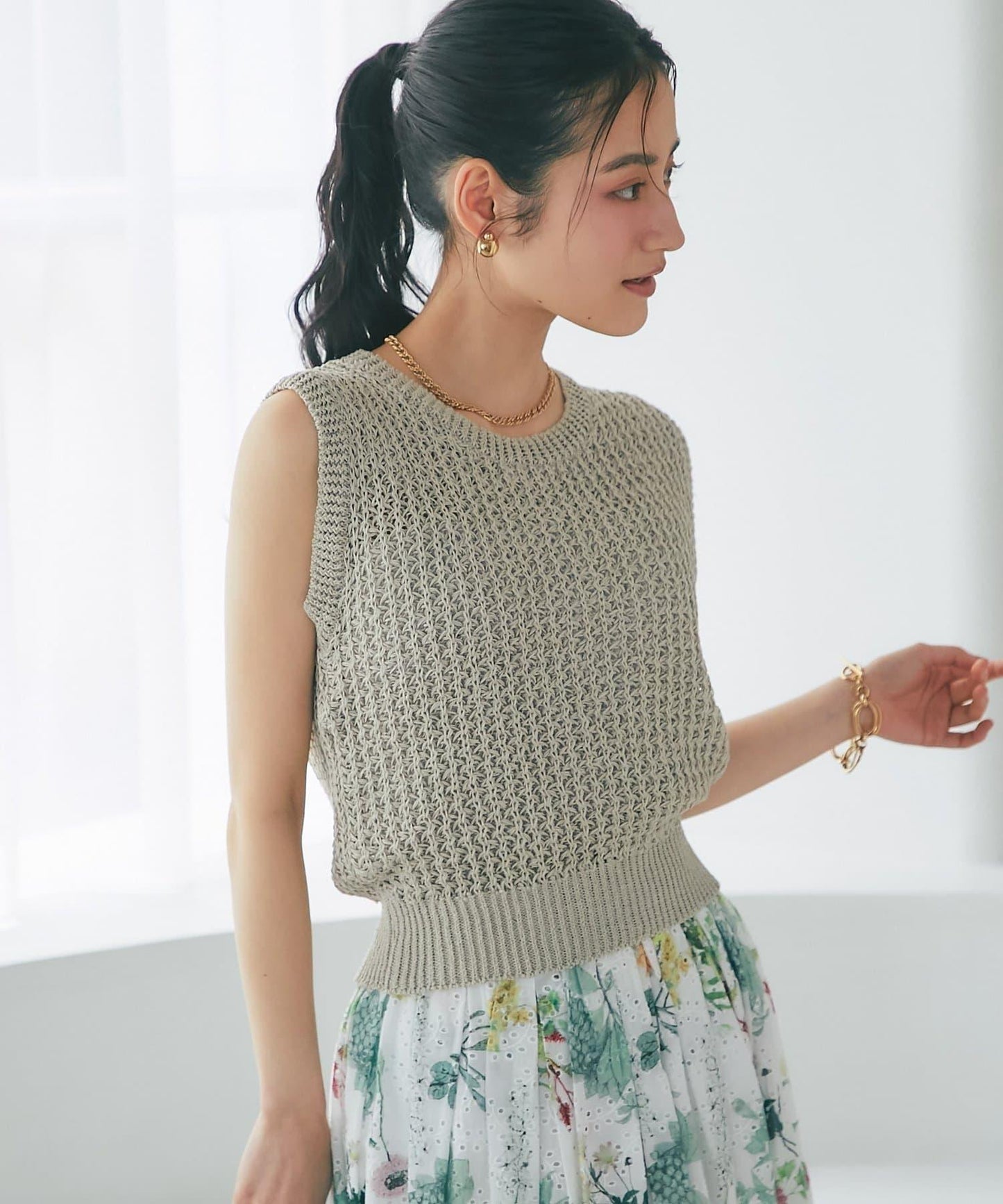 修身無袖針織上衣