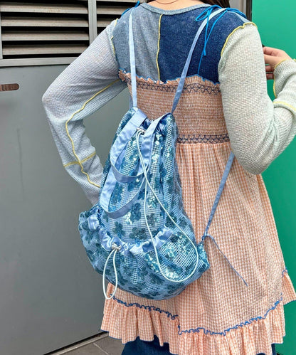 亮片抽繩束口包