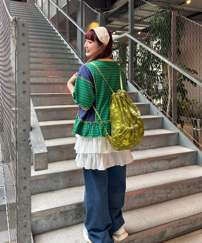 亮片抽繩束口包