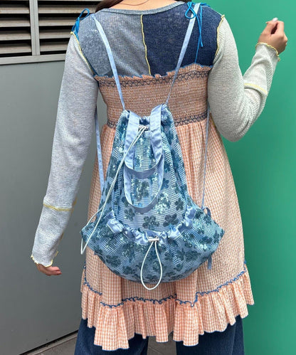 亮片抽繩束口包