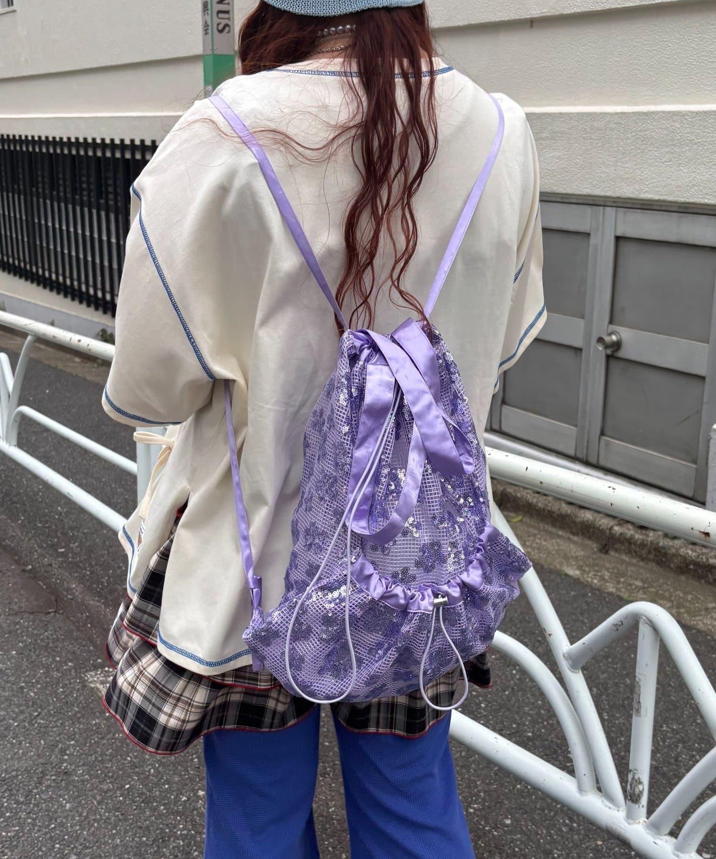 亮片抽繩束口包
