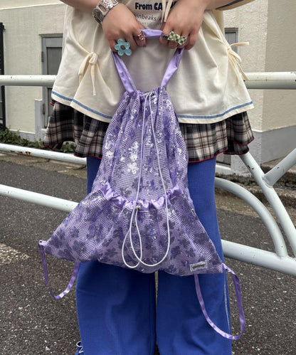 亮片抽繩束口包
