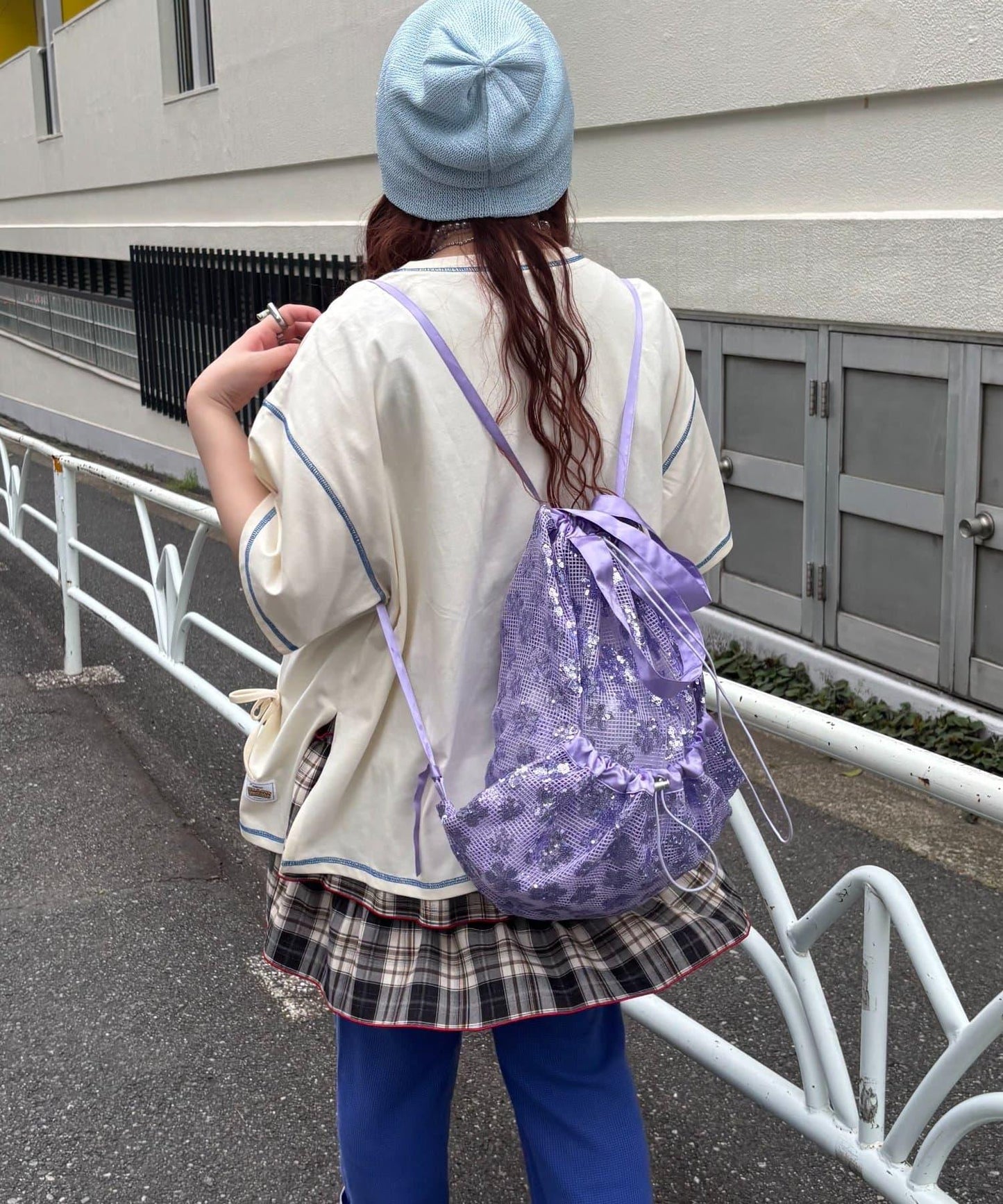 亮片抽繩束口包