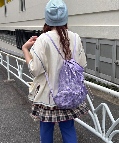 亮片抽繩束口包