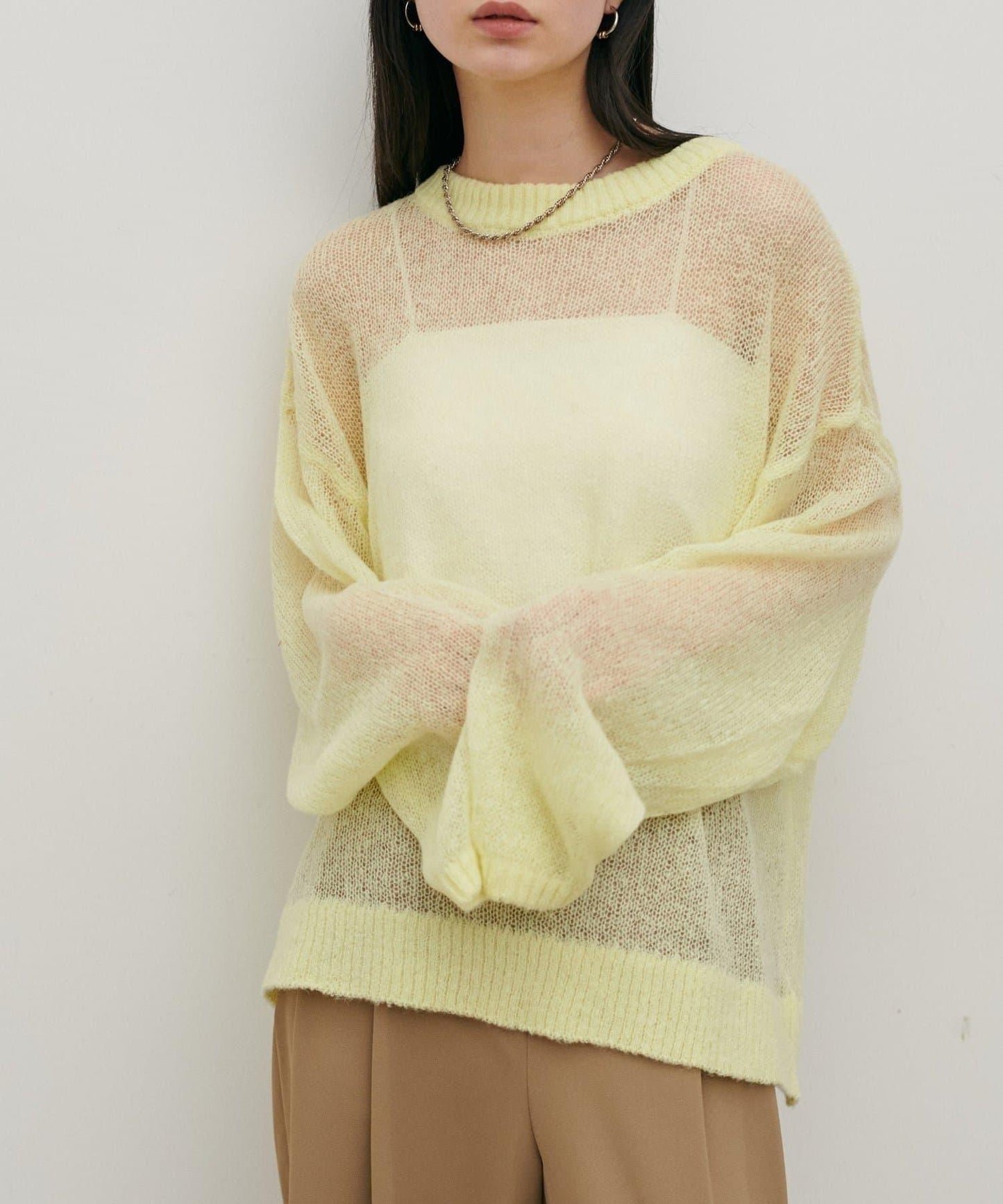 LARUTA 馬海毛鏤空針織套頭衫