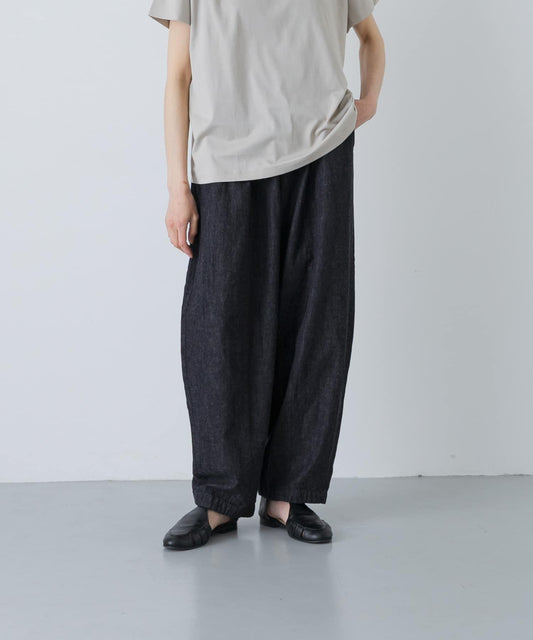 棉麻牛仔蓬鬆廓形褲子