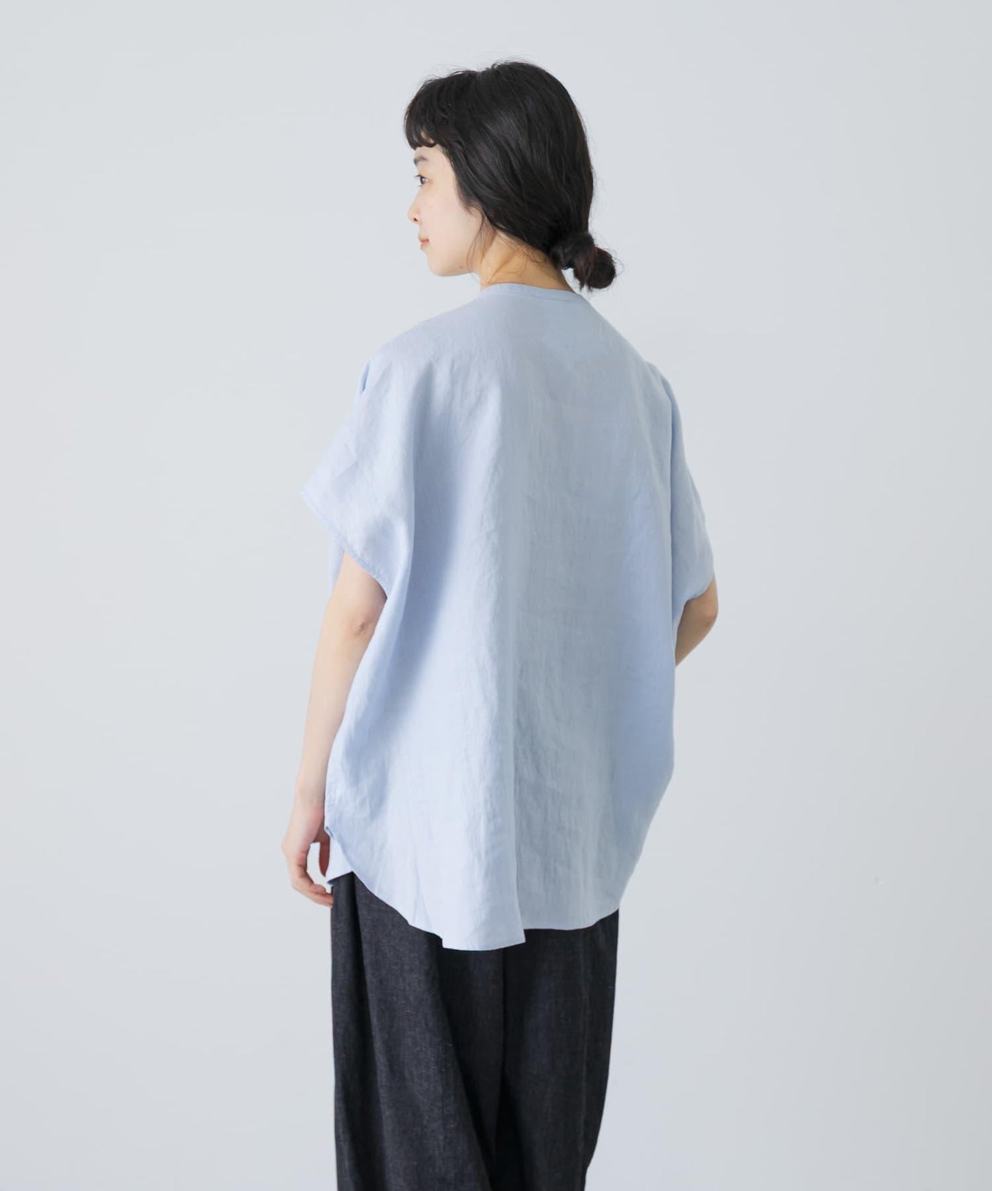 亞麻雙口袋法式襯衫