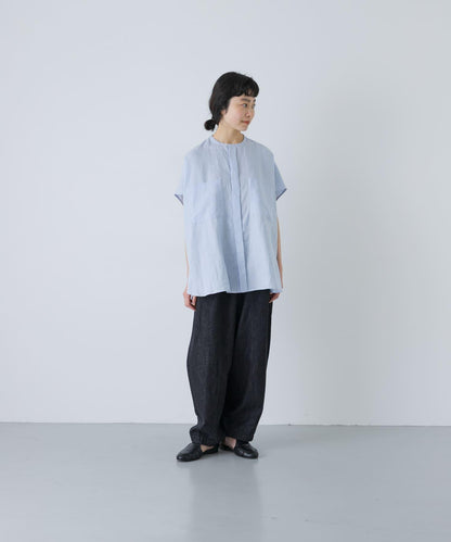 亞麻雙口袋法式襯衫