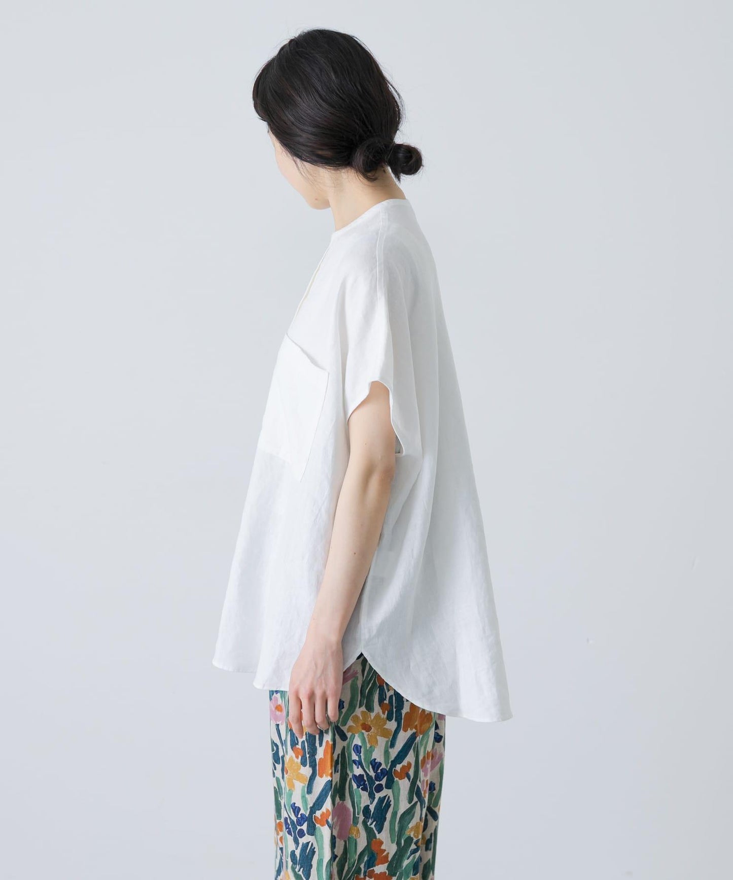 亞麻雙口袋法式襯衫