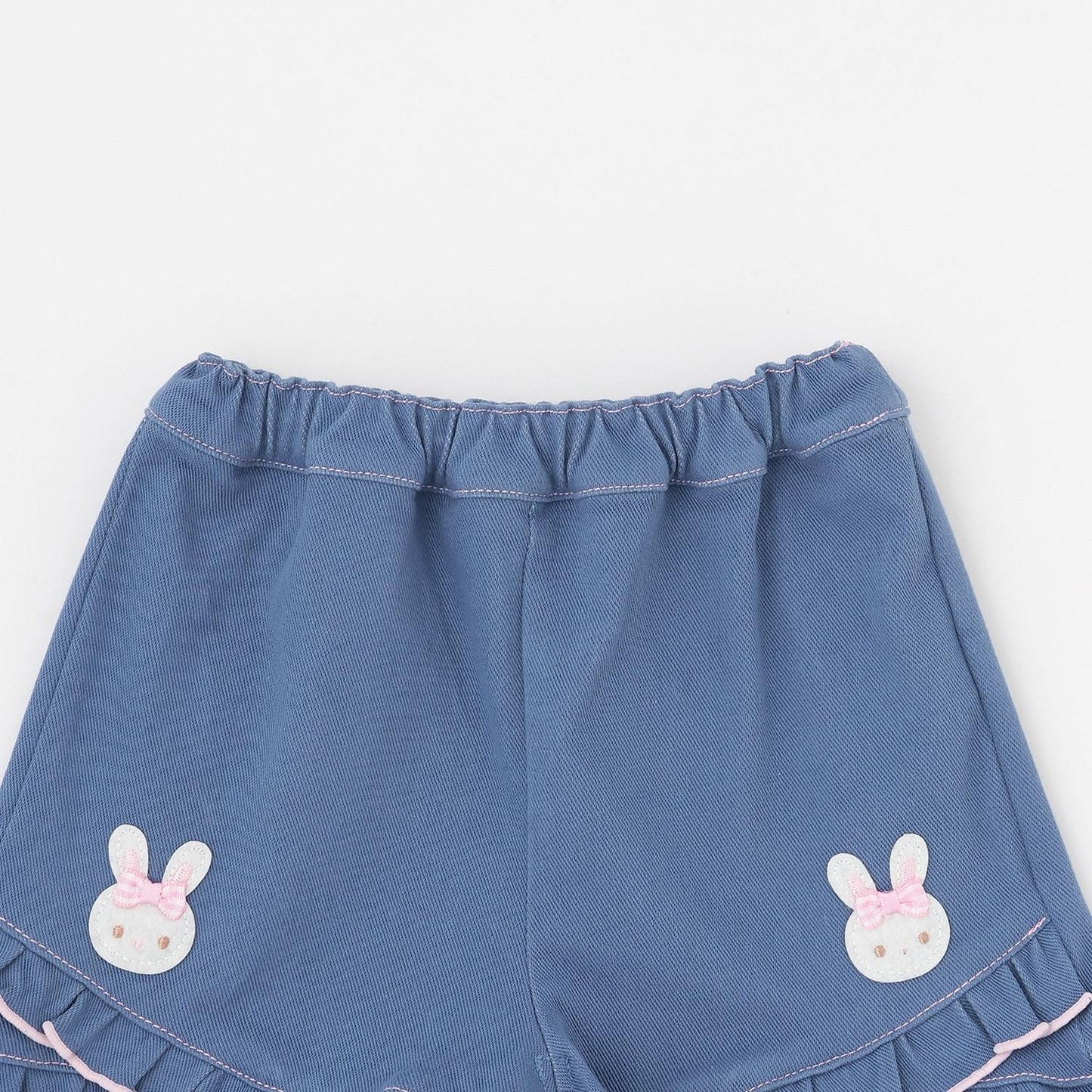 兔子刺繡 休閒短褲