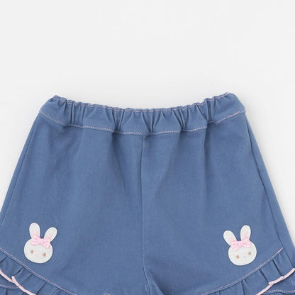 兔子刺繡 休閒短褲