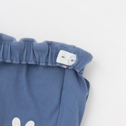 兔子刺繡 休閒短褲