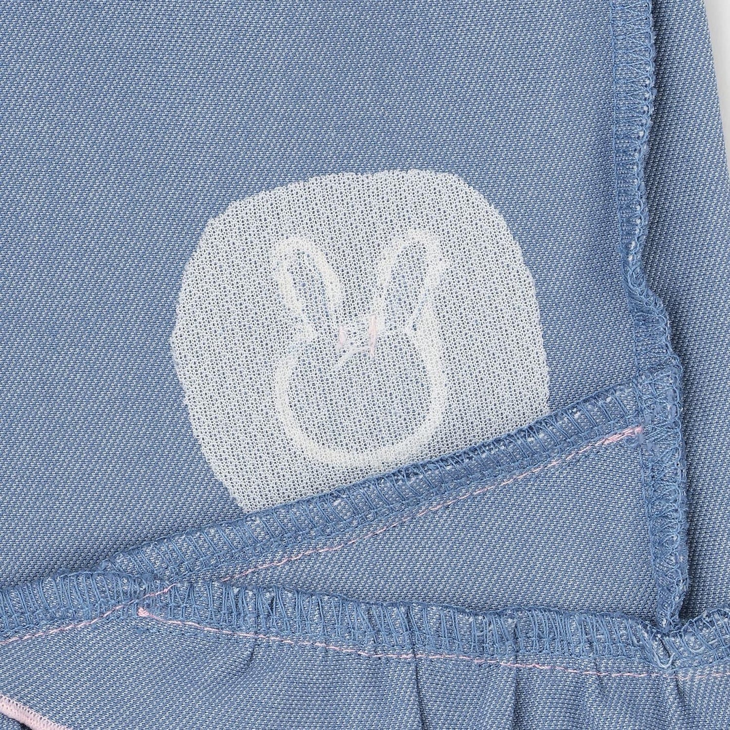 兔子刺繡 休閒短褲