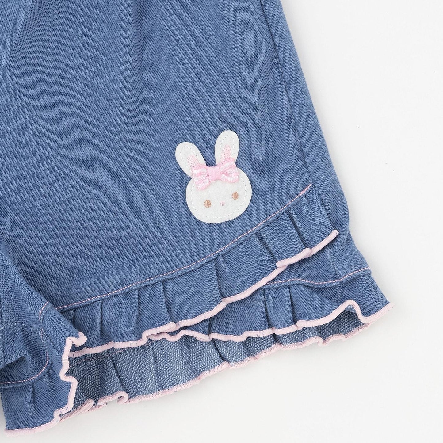 兔子刺繡 休閒短褲
