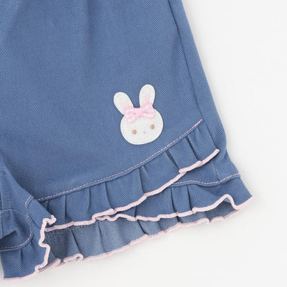 兔子刺繡 休閒短褲