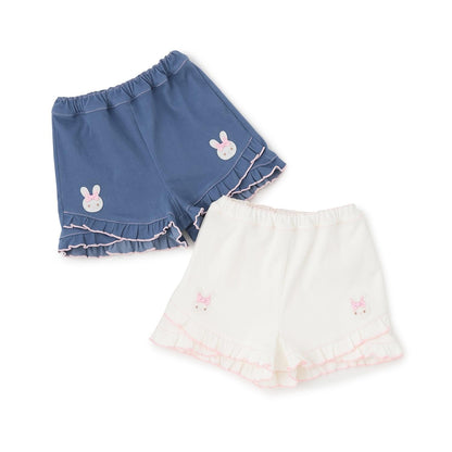 兔子刺繡 休閒短褲