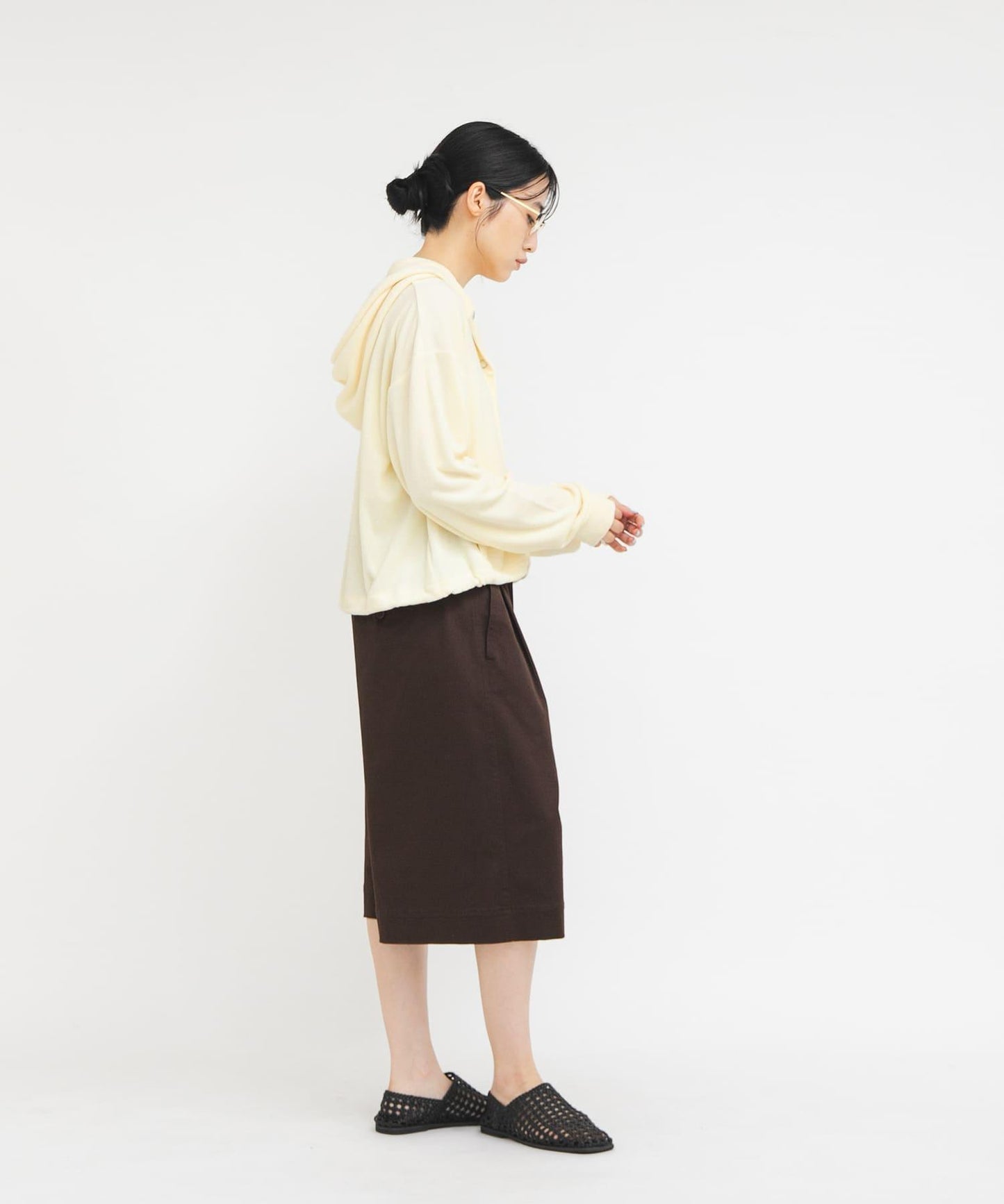金屬環扣毛圈連帽衛衣