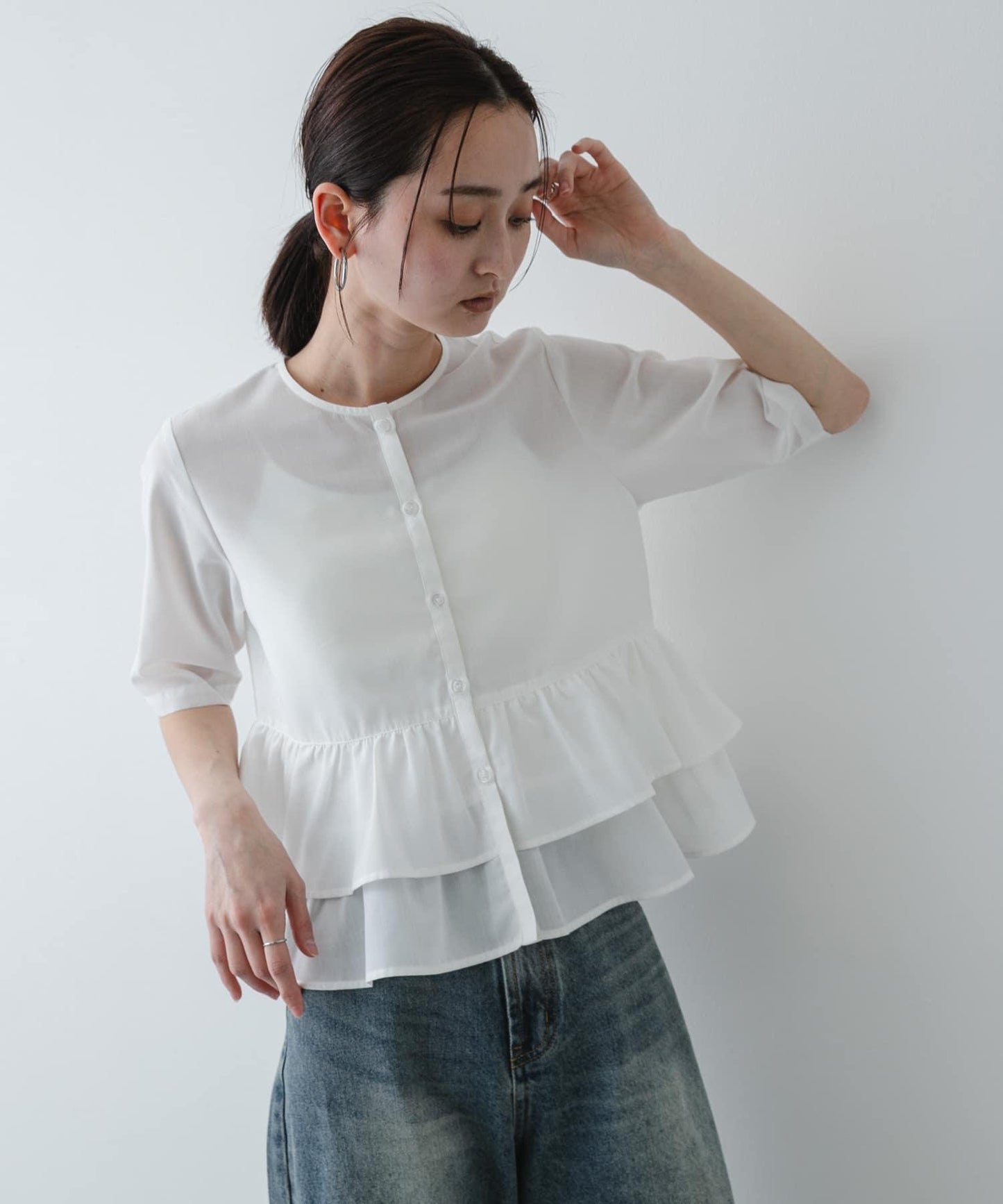 荷葉邊 peplum廓形 女襯衫