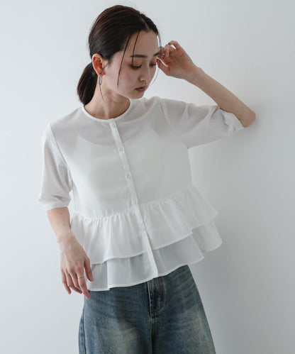 荷葉邊 peplum廓形 女襯衫