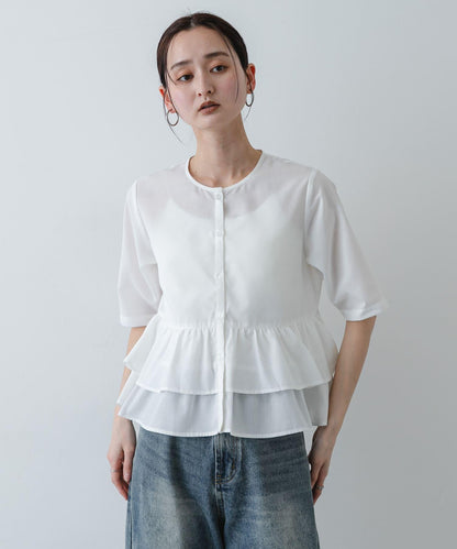 荷葉邊 peplum廓形 女襯衫
