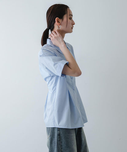 易護理 腰褶 半袖襯衫