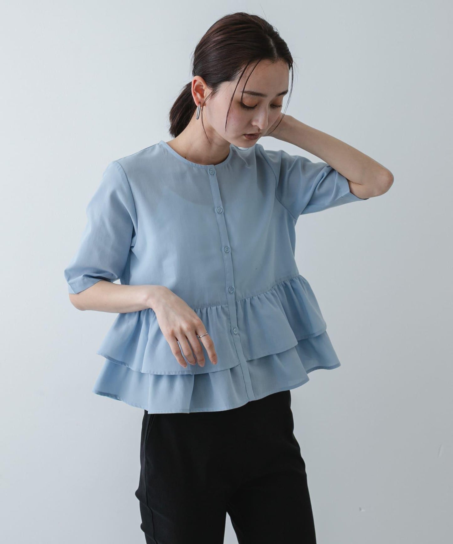 荷葉邊 peplum廓形 女襯衫