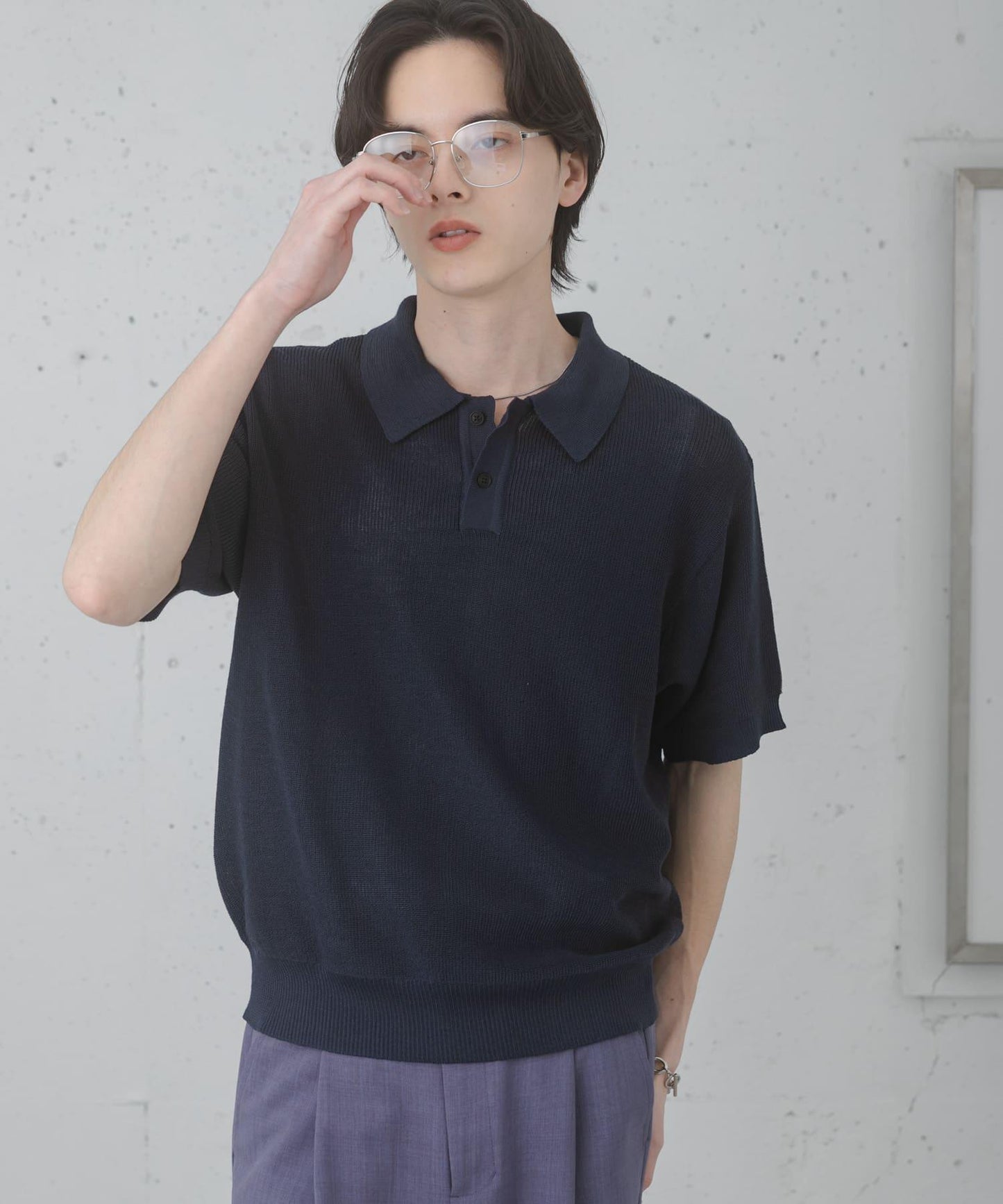 可水洗 輕盈混色針織 POLO衫