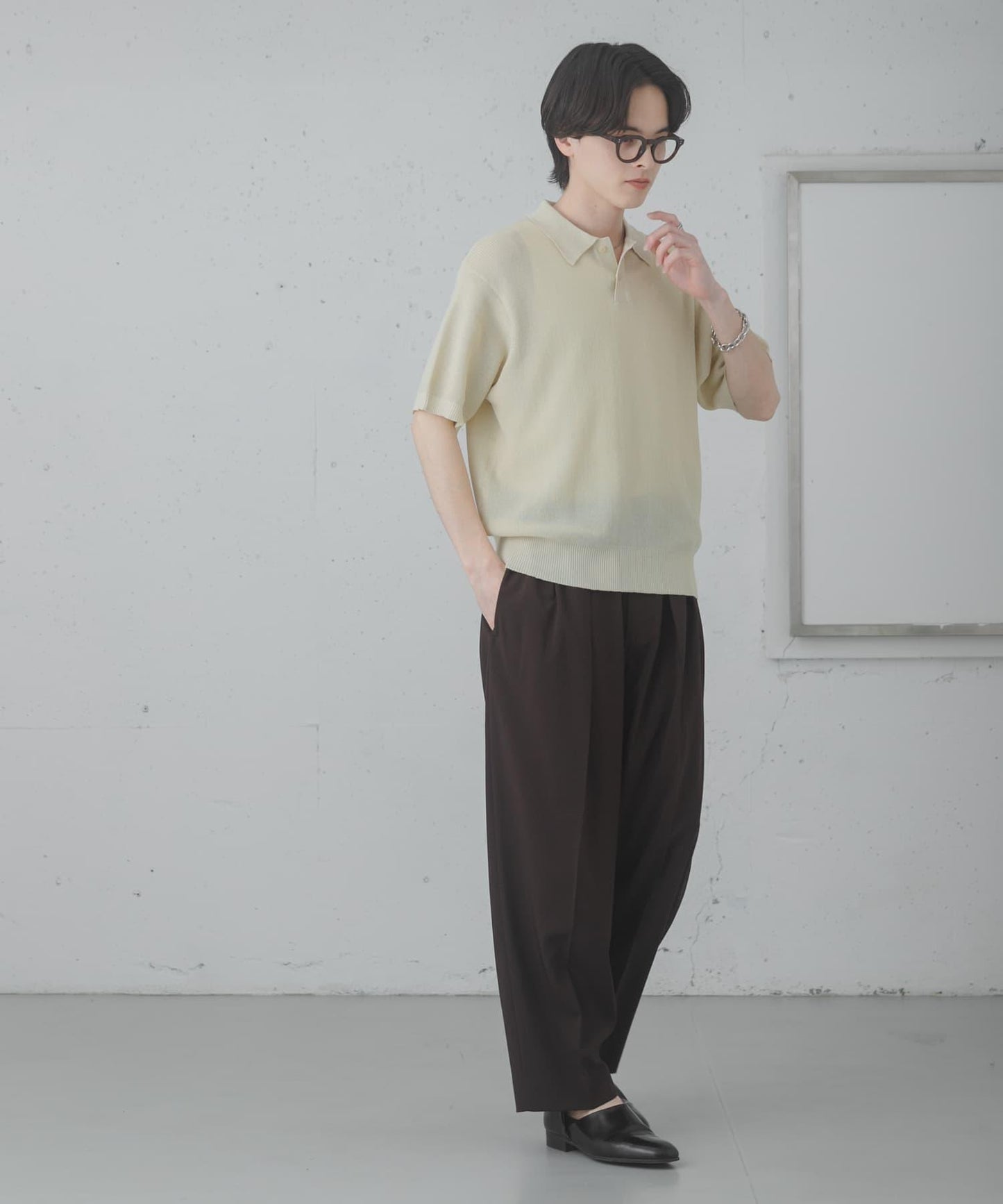 可水洗 輕盈混色針織 POLO衫